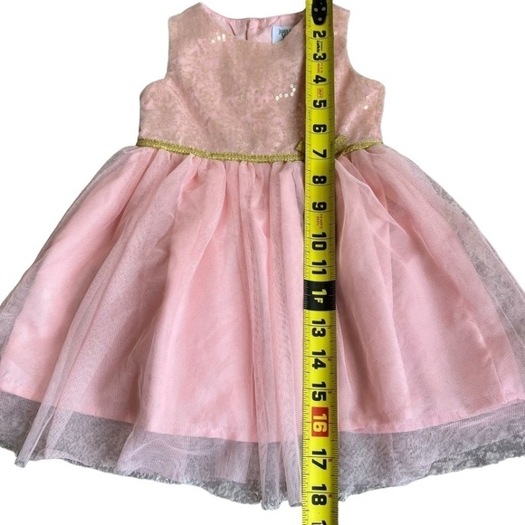 Carters Baby Girls Holiday Dress Pink Gold Sequined Tulle Fairy Dress Sz 12mo - Picture 13 of 16